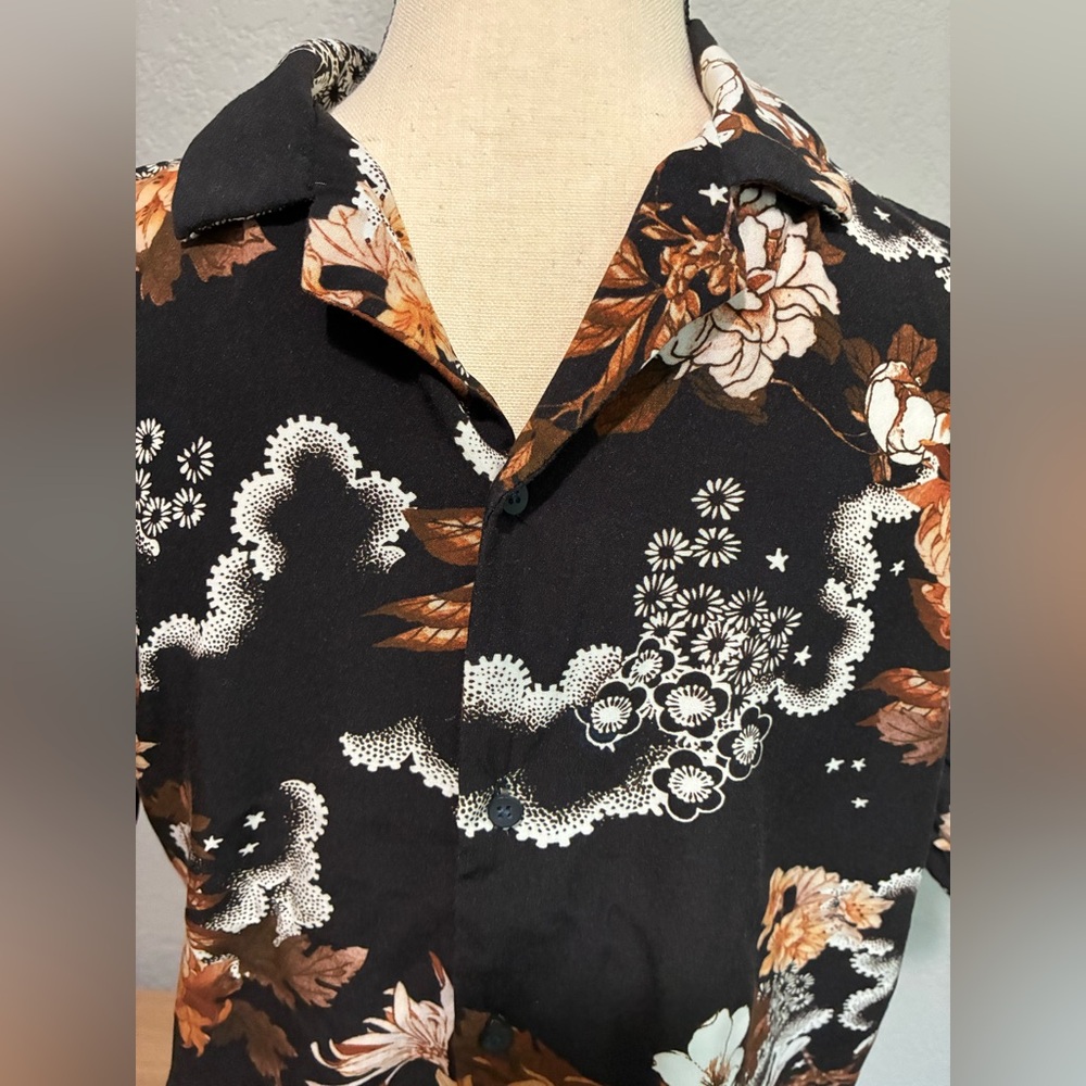 Denim & Flower Ricky Singh Men’s floral tropical button down shirt mens SZ SMALL - Picture 7 of 11